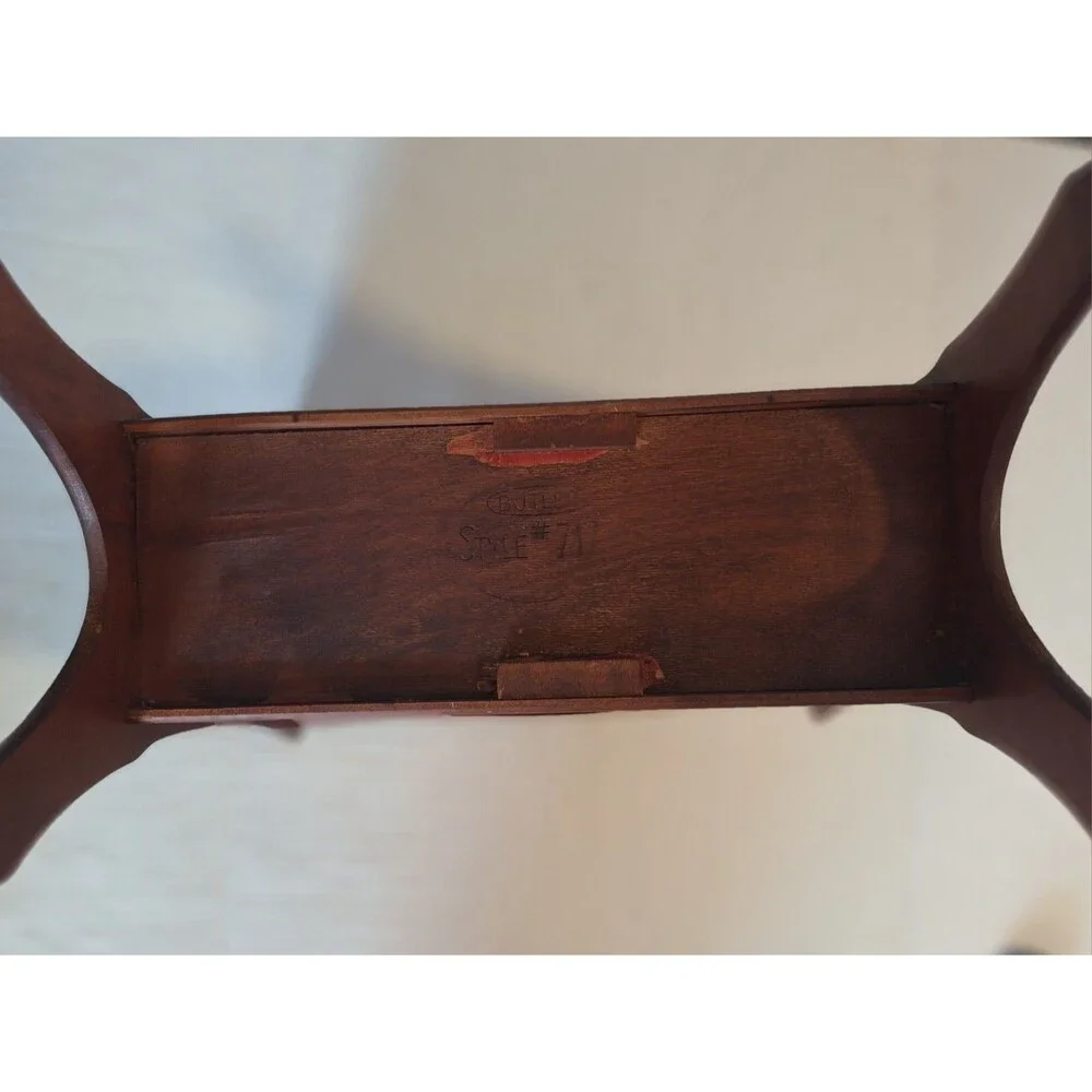 Vintage MCM Butler Style #717 Solid Mahogany Magazine Rack Holder Hand Carved